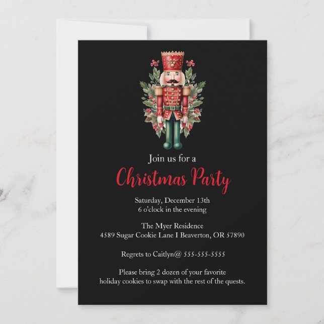 Nutcracker Christmas Holiday Party Invite (Front)