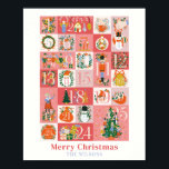 Nutcracker Christmas Holiday Pink Advent Calendar Poster<br><div class="desc">This cute and festive Christmas holiday advent calendar poster features nutcracker characters in pink. Personalise it for your needs. You can find matching products at my store.</div>