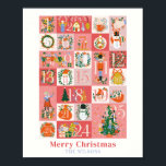 Nutcracker Christmas Holiday Pink Advent Calendar Poster<br><div class="desc">This cute and festive Christmas holiday advent calendar poster features nutcracker characters in pink. Personalise it for your needs. You can find matching products at my store.</div>