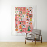 Nutcracker Christmas Holiday Pink Advent Calendar Tapestry<br><div class="desc">This cute and festive Christmas holiday advent calendar tapestry features nutcracker characters in pink. Personalise it for your needs. You can find matching products at my store.</div>