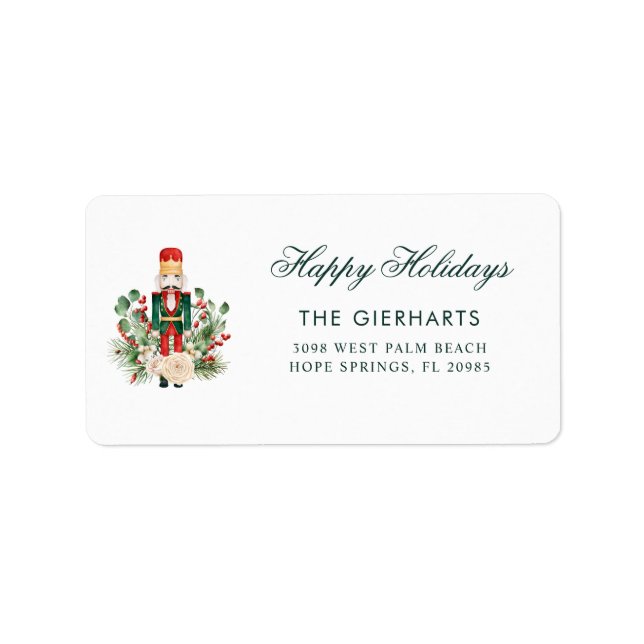 Nutcracker Christmas Holidays Address Label (Front)