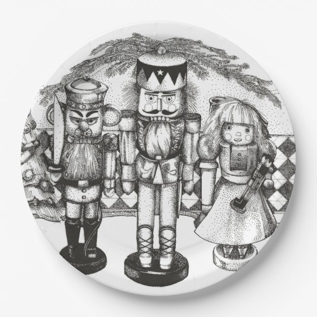 Nutcracker Christmas Paper Plate (Front)