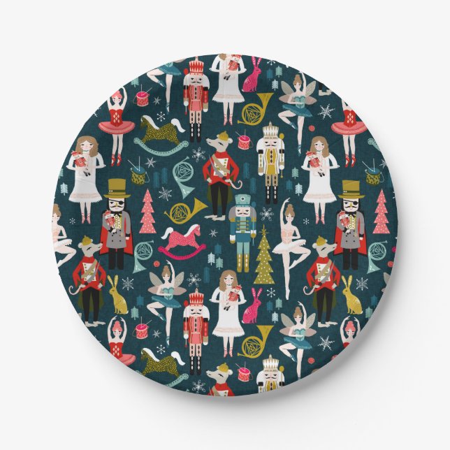 Nutcracker Christmas Paper Plates (Front)