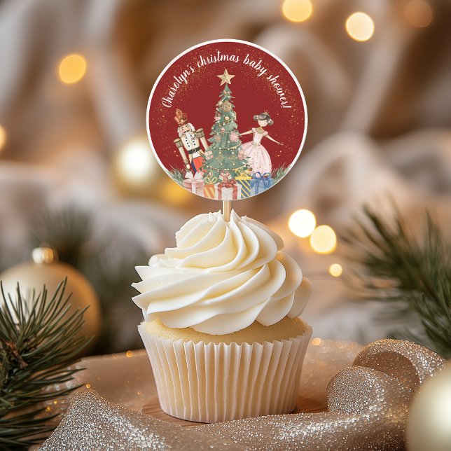 Nutcracker Christmas Party Baby Shower Classic Round Sticker (Nutcracker Christmas Party Baby Shower Classic Round Sticker!)
