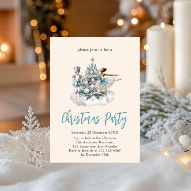 Nutcracker Christmas Party | Elegant Beige Holiday Invitation (Creator Uploaded)