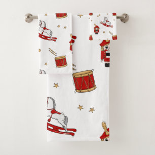 Nutcracker Christmas pattern Bath Towel Set