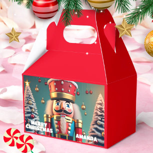 Nutcracker Christmas Personalised Kids Party  Red Favour Box