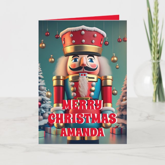 Nutcracker Christmas Personalised Kids Photo Holiday Card (Front)