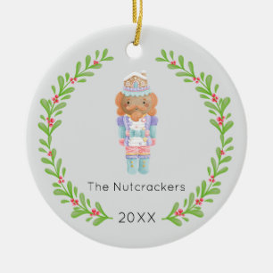 Nutcracker Christmas Photo Ceramic Ornament