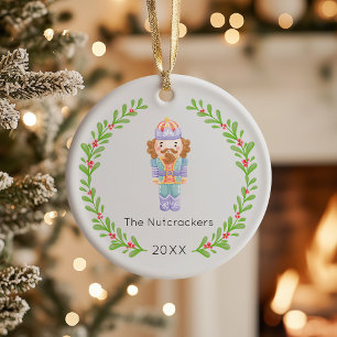 Nutcracker Christmas Photo Ceramic Ornament