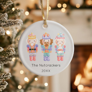 Nutcracker Christmas Photo Ceramic Ornament
