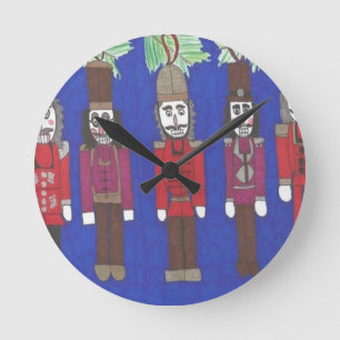 Nutcracker Christmas Round Clock