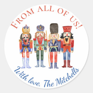 Nutcracker Christmas Round Gift Tags