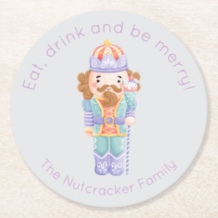 Nutcracker Christmas Round Paper Coaster