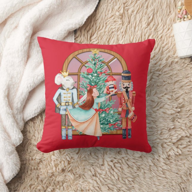 Nutcracker Christmas Throw Pillow - Red (Blanket)