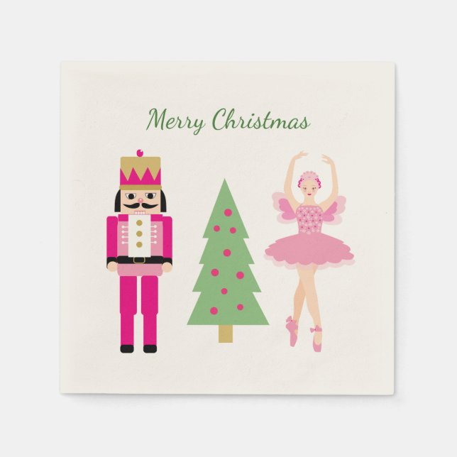 Nutcracker, Christmas tree, Ballerina Napkin (Front)