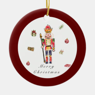 Nutcracker Christmas Tree Ceramic Ornament