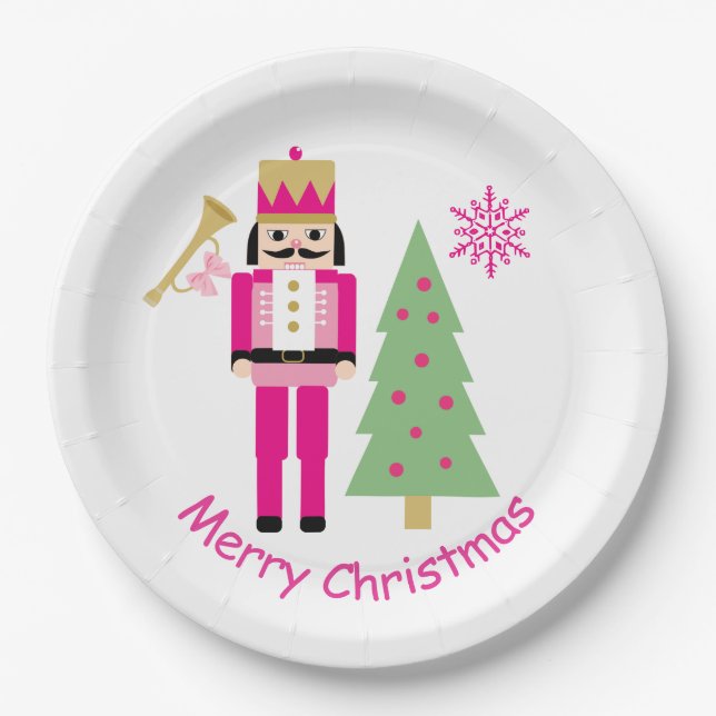 Nutcracker, Christmas tree Paper Plate (Front)