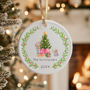 Nutcracker Christmas Tree Photo Ceramic Ornament