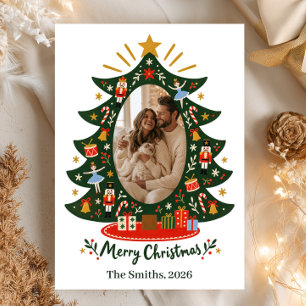 Nutcracker Christmas Tree Photo Holiday Card