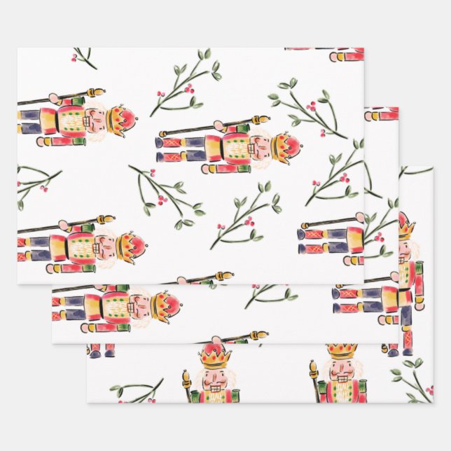 Nutcracker Christmas  Wrapping Paper Sheet (Set)