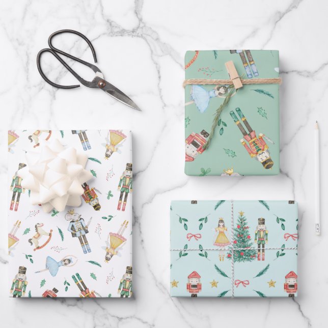 Nutcracker Christmas Wrapping Paper Sheet (Front)