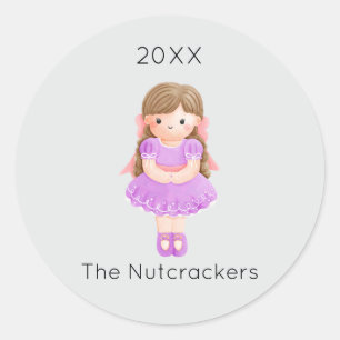 Nutcracker Clara Christmas Classic Round Sticker