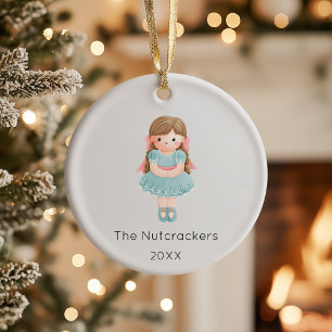 Nutcracker Clara Christmas Photo Ceramic Ornament