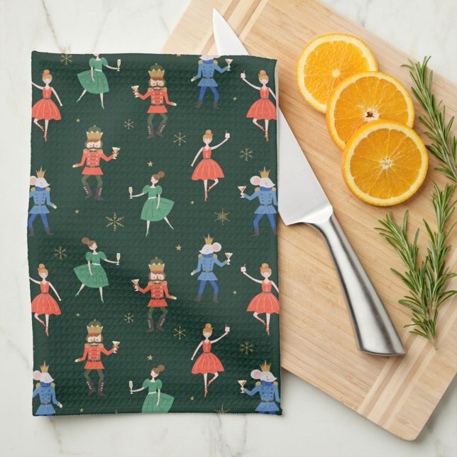 Nutcracker Cocktail Party Christmas Tea Towel (Creator Uploaded)