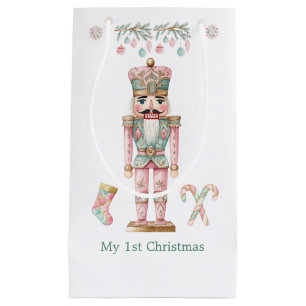 Nutcracker Colourful Tree Baby 1st Christmas Small Gift Bag