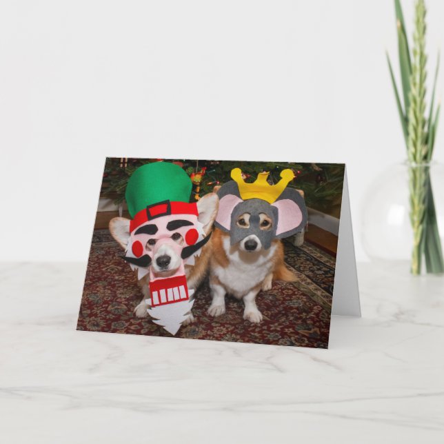 Nutcracker Corgi Christmas card (Front)