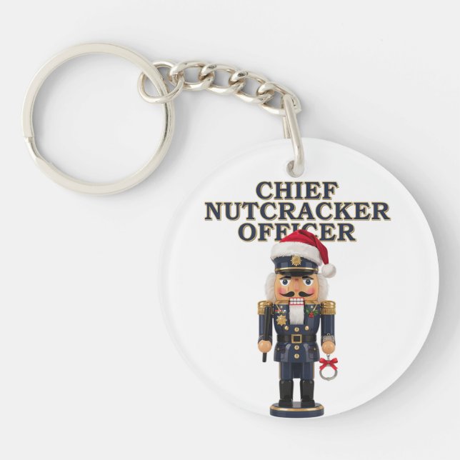 Nutcracker Curling Player Holiday Winter Sports   Key Ring (Front)