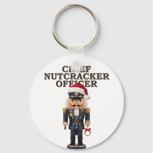 Nutcracker Curling Player Holiday Winter Sports Key Ring