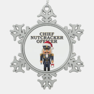 Nutcracker Curling Player Holiday Winter Sports Snowflake Pewter Christmas Ornament