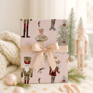 Nutcracker Cute Pink Christmas Wrapping Paper