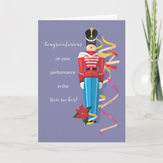 Nutcracker Dance Ballet Performance Congratulation Holiday Card (Front)