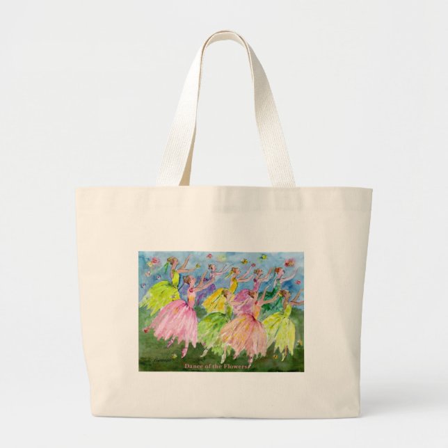 Nutcracker Dance of the Flowers Large Tote Bag (Front)
