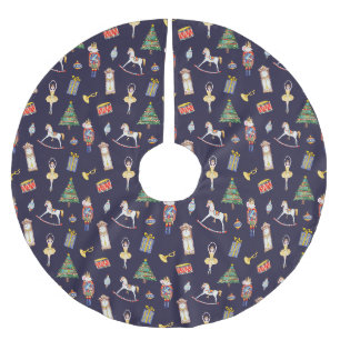 Nutcracker dark brushed polyester tree skirt
