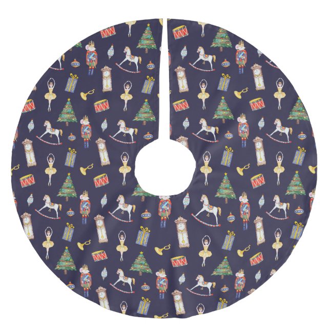 Nutcracker dark  brushed polyester tree skirt (Front)