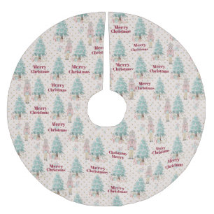 nutcracker Dot Gold Christmas Holiday Brushed Polyester Tree Skirt
