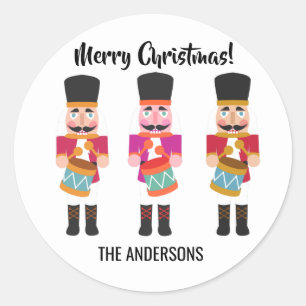 Nutcracker Drummer Boy Christmas Holiday Classic Round Sticker