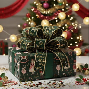 Nutcracker  Elegant Ballet Christmas Wrapping Paper