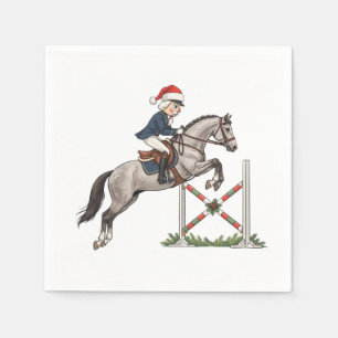 Nutcracker Equestrian Rider Holiday Sports Xmas Napkin