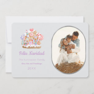 Nutcracker Feliz Navidad Photo Greeting Card