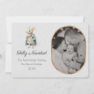 Nutcracker Feliz Navidad Photo Greeting Card