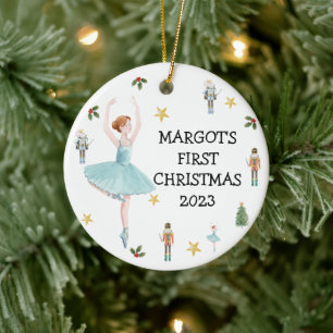 Nutcracker First Christmas Bauble Ceramic Ornament
