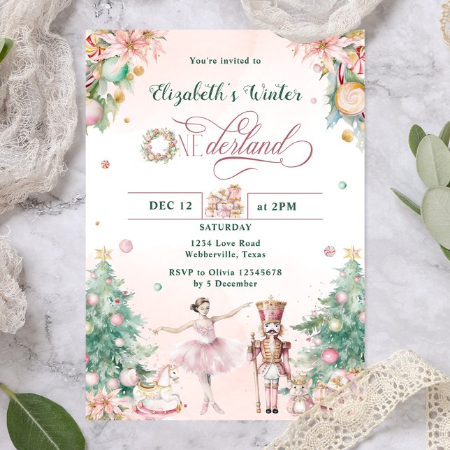 Nutcracker First Girl Christmas Birthday Party Invitation (Creator Uploaded)