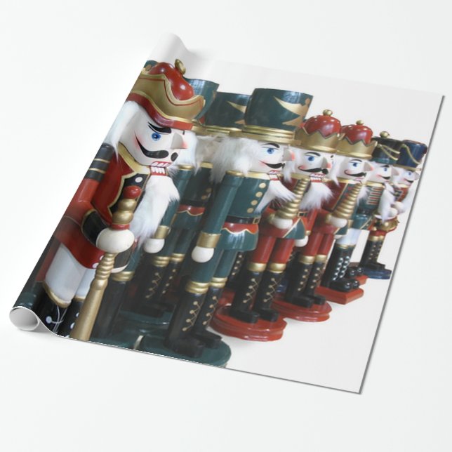 Nutcracker Gift Wrapping Paper (Unrolled)