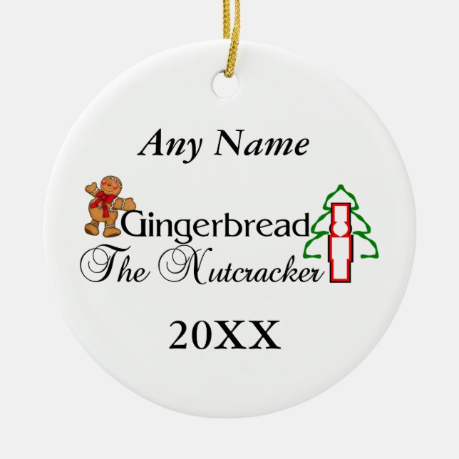 Nutcracker Gingerbread Ceramic Ornament (Front)