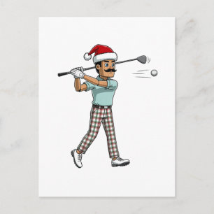 Nutcracker Golfer Holiday Sports Christmas Golf Postcard